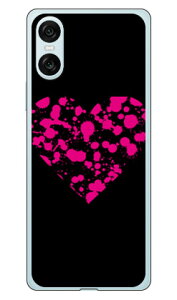 ドリップハート ブラック (ソフトTPUクリア) au SOG14 Xperia 10 VI・docomo SO-52E Xperia 10 VI・softbank A402SO Xperia 10 VI・MVNOスマホ(SIMフリー端末) XQ-ES44 Xperia 10 VI SECOND SKIN Xperia ケース 送料無料