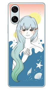 Ocean Blue (�N���A) design by ���������� Xperia 10 VI SOG14 SO-52E A402SO XQ-ES44 Coverfull �{�� �ی� �n�[�h�P�[�X �X�}�z�J�o�[�@��������