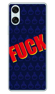Cf LTD FUCK�i�t�@�b�N�j �� �l�C�r�[ (�N���A) Xperia 10 VI SOG14 SO-52E A402SO XQ-ES44 Coverfull �{�� �ی� �n�[�h�P�[�X �X�}�z�J�o�[�@��������