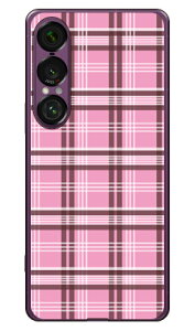 カントリータータンチェック ピンク×ブラウン (ソフトTPUクリア) Xperia 1 VII SECOND SKIN Xperia 1 VII ケース Xperia 1 VII カバー エクスペリア1 vii 本体 保護 SO-51F SO51F SOG15 A501SO ソフトケース ソフト