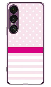 ドット ボーダー ピンク (ソフトTPUクリア) Xperia 1 VII SECOND SKIN Xperia 1 VII ケース Xperia 1 VII カバー エクスペリア1 vii 本体 保護 SO-51F SO51F SOG15 A501SO ソフトケース ソフトカバー 送料無料
