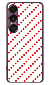 ドットストライプ ホワイト×レッド (ソフトTPUクリア) Xperia 1 VII SECOND SKIN Xperia 1 VII ケース Xperia 1 VII カバー エクスペリア1 vii 本体 保護 SO-51F SO51F SOG15 A501SO ソフトケース ソフトカバー 送料