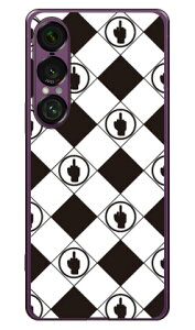 F rhombuses ホワイト×ブラック (ソフトTPUクリア) design by ROTM Xperia 1 VII SECOND SKIN Xperia 1 VII ケース Xperia 1 VII カバー エクスペリア1 vii 本体 保護 SO-51F SO51F SOG15 A501SO ソフトケース ソフトカバー