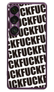 Cf LTD FUCK�i�t�@�b�N�j �p�^�[�� �z���C�g (�N���A) Xperia 1 VII SOG15 SO-51F A501SO XQ-FS44 Coverfull �{�� �ی� �n�[�h�P�[�X �X�}�z�J�o�[�@��������