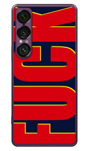 Cf LTD FUCK�i�t�@�b�N�j �� �l�C�r�[ (�N���A) Xperia 1 VII SOG15 SO-51F A501SO XQ-FS44 Coverfull �{�� �ی� �n�[�h�P�[�X �X�}�z�J�o�[�@��������