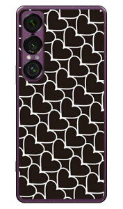 �n�[�g�X�g���C�v �u���b�N×�z���C�g (�N���A) Xperia 1 VII SOG15 SO-51F A501SO XQ-FS44 SECOND SKIN �{�� �ی� �n�[�h�P�[�X �X�}�z�J�o�[�@��������