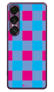 Buffalo check �s���N×�u���[ (�N���A) design by Moisture Xperia 1 VII SOG15 SO-51F A501SO XQ-FS44 SECOND SKIN �{�� �ی� �n�[�h�P�[�X �X�}�z�J�o�[�@��������