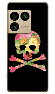 Flower skull �u���b�N (�N���A) design by ROTM Xperia 1 VIII SOG17 SO-51G A601SO XQ-GE44 SECOND SKIN �{�� �ی� �n�[�h�P�[�X �X�}�z�J�o�[�@��������
