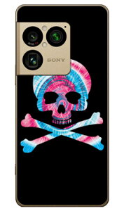 Psychedelic skull �s���N×�u���[ (�N���A) design by ROTM Xperia 1 VIII SOG17 SO-51G A601SO XQ-GE44 SECOND SKIN �{�� �ی� �n�[�h�P�[�X �X�}�z�J�o�[�@��������