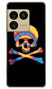 Psychedelic skull �u���[×�C�G���[ (�N���A) design by ROTM Xperia 1 VIII SOG17 SO-51G A601SO XQ-GE44 SECOND SKIN �{�� �ی� �n�[�h�P�[�X �X�}�z�J�o�[�@��������