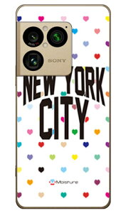 NYC �}���`�n�[�g�h�b�g�z���C�g (�N���A) design by Moisture Xperia 1 VIII SOG17 SO-51G A601SO XQ-GE44 SECOND SKIN �{�� �ی� �n�[�h�P�[�X �X�}�z�J�o�[�@��������