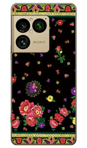 SINDEE �uRussian Flower �i�u���b�N�j�v (�N���A) Xperia 1 VIII SOG17 SO-51G A601SO XQ-GE44 SECOND SKIN �{�� �ی� �n�[�h�P�[�X �X�}�z�J�o�[�@��������