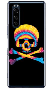 Psychedelic skull �u���[×�C�G���[ �i�N���A�j design by ROTM Xperia 5 SOV41�ESO-01M�E901SO�EJ9260 au�Edocomo�ESoftBank�EMVNO�X�}�z�iSIM�t���[�[���j SECOND SKIN xperia 5 �P�[�X xperia 5 �J�o�[ 5 �P�[�X 5 �J�o�[ �G�N