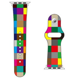 【送料無料】 SECOND SKIN for Apple Watch ブロックマルチカラー design by Moisture / for 42/44/45mm 【SECOND SKIN】applewatch バンド アップルウォッチ バンド applewatch ベルト アップルウォッチ べルト ファッショナブル おしゃれ かわいい 交換ベルト 時計ベルト