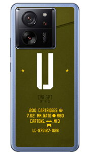 Cf LTD �~���^���[ �C�j�V���� �A���t�@�x�b�g U �J�[�L (�N���A) Xiaomi 13T XIG04 Coverfull �{�� �ی� �n�[�h�P�[�X �X�}�z�J�o�[�@��������