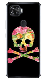 Flower skull ブラック （ソフトTPUクリア） design by ROTM ZTE a1 ZTG01 au SECOND SKIN ソフトケース au ztg01 カバー ztg01 ケース zte a1 ztg01 カバー zte a1 ztg01 ケース ZTE a1 カバー ZTE a1 ケース android アンドロイド スマホ 送料無料