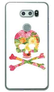 Flower skull �z���C�g �i�N���A�j design by ROTM V30+ L-01K�EJOJO L-02K�Eisai V30+ LGV35 docomo�Eau SECOND SKIN v30+ �P�[�X v30+ �J�o�[ V30 �W���W�� �C�T�C l-01k l-02k lgv35 �P�[�X V30 �W���W�� �C�T�C l-01k l-02k ������
