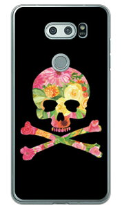 Flower skull �u���b�N �i�N���A�j design by ROTM V30+ L-01K�EJOJO L-02K�Eisai V30+ LGV35 docomo�Eau SECOND SKIN v30+ �P�[�X v30+ �J�o�[ V30 �W���W�� �C�T�C l-01k l-02k lgv35 �P�[�X V30 �W���W�� �C�T�C l-01k l-02k ������