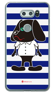 Doggy Stripe �l�C�r�[ �i�N���A�j design by Moisture V30+ L-01K�EJOJO L-02K�Eisai V30+ LGV35 docomo�Eau SECOND SKIN v30+ �P�[�X v30+ �J�o�[ V30 �W���W�� �C�T�C l-01k l-02k lgv35 �P�[�X V30 �W���W�� �C�T�C l-01k l-02k ��
