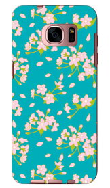 桜 （SCATTERブルー） produced by COLOR STAGE Galaxy S7 edge SC-02H・SCV33 docomo・au Coverfull galaxy s7 edge sc-02h ケース galaxy s7 edge sc-02h カバー galaxy s7 edge scv33 ケース galaxy s7 edge scv33 送料無料