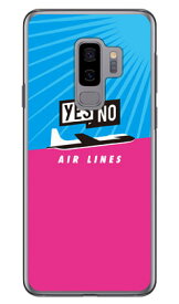 YESNO AIR LINES サックスブルー×ピンク （クリア） Galaxy S9+ SC-03K・SCV39 docomo・au YESNO galaxy s9+ ケース galaxy s9+ カバー ギャラクシーs9+ ケース ギャラクシーs9+ カバー sc-03k ケース sc-03k カバー scv39 ケース scv39 カバー 送料無料