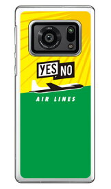 YESNO AIR LINES イエロー×グリーン （クリア） AQUOS R6 SH-51B・A101SH・SH-M22 docomo・SoftBank・MVNOスマホ（SIMフリー端末） YESNO sh-51b a101sh カバー sh-51b a101sh ケース aquos r6 sh-51b a101sh ケース aquos r6 送料無料