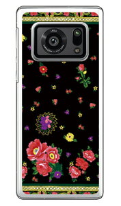 SINDEE 「Russian Flower (ブラック)」 (クリア) AQUOS R6 SH-51B・A101SH docomo・SoftBank SECOND SKIN sh-51b a101sh カバー sh-51b a101sh ケース aquos r6 sh-51b a101sh ケース aquos r6 sh-51b a101sh カバー 送料無料