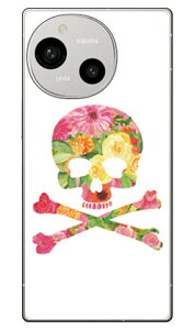 Flower skull �z���C�g (�N���A) design by ROTM AQUOS R9 SH-51E A401SH SH-M28 SECOND SKIN �{�� �ی� �n�[�h�P�[�X �X�}�z�J�o�[�@��������