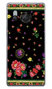 SINDEE �uRussian Flower �i�u���b�N�j�v (�N���A) AQUOS R8 SH-52D SH-R80 SECOND SKIN �{�� �ی� �n�[�h�P�[�X �X�}�z�J�o�[�@��������