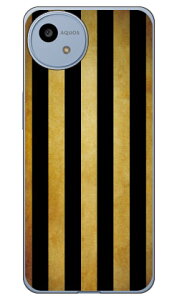 Cf LTD �u���b�N×�S�[���h�R���N�V�����V���[�Y �X�g���C�vB (�N���A) AQUOS wish4 SH-52E SHG13 A402SH A403SH SH-M27 Coverfull �{�� �ی� �n�[�h�P�[�X �X�}�z�J�o�[�@��������