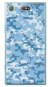 DIGITAL camouflage �u���[ �i�N���A�j design by Moisture Xperia XZ1 Compact SO-02K docomo SECOND SKIN xperia xz1 compact �P�[�X xperia xz1 compact �J�o�[ �G�N�X�y���Axz1�R���p�N�g �P�[�X �G�N�X�y���Axz1�R���p�N�g ��