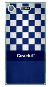 Cf LTD KICKSコレクションシリーズ #7 チェッカー ネイビー×ホワイト (クリア) Xperia XZ1 Compact SO-02K docomo Coverfull xperia xz1 compact ケース xperia xz1 compact カバー エクスペリアxz1コンパクト ケース 送