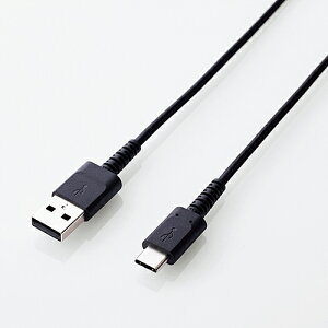 ELECOM�i�G���R���j ���ϋv �f�����ɂ��� USB�P�[�u�� �^�C�vC 1.2m �u���b�N�� USB�K�i�F�ؕi �}���[�d �ʐM�Ή� MPA-ACS12NBK