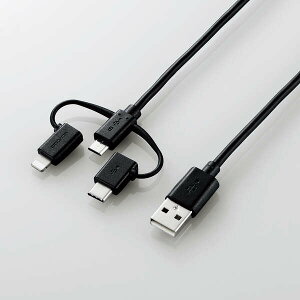 ELECOM�i�G���R���j 3in1�X�}�[�g�t�H���pUSB�P�[�u�� MPA-AMBLCAD03BK