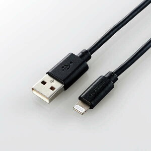 ELECOM�i�G���R���j iPhone�P�[�u�� ���C�g�j���O�P�[�u�� 1.5m iPad iPod �f�[�^�ʐM �[�d USB-A Lightning �u���b�N RoHS�w�ߏ����i10�����j MPA-UAL15BK