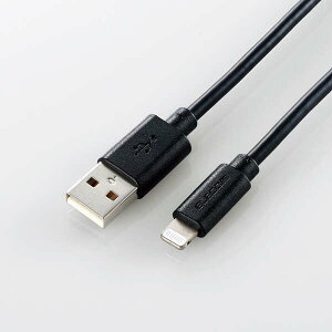 ELECOM�i�G���R���j iPhone�P�[�u�� ���C�g�j���O�P�[�u�� 2m iPad iPod �f�[�^�ʐM �[�d USB-A Lightning �u���b�N RoHS�w�ߏ����i10�����j MPA-UAL20BK