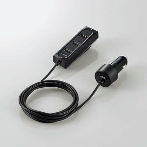 ELECOMiGRj ԍڏ[d J[`[W[ USB×4|[g 㕔ȗp P[u:2m ubN MPA-CCU17BK