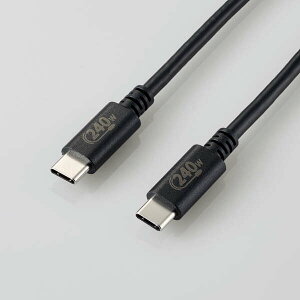 ELECOM�i�G���R���j USB Type-c�P�[�u�� 2.0 PD EPR�Ή� 240W �iUSB-C to USB-C�j 2m �u���b�N U2C-CCPE20NBK