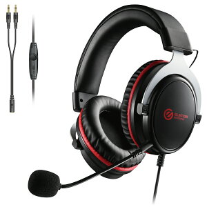 ELECOM�i�G���R���j �w�b�h�Z�b�g �I�[�o�[�w�b�h �Q�[�~���O ���� ��3.5mm 4�Ƀ~�j�v���O PS4 PS5 �C�V���X�C�b�` �u���b�N HS-G40BK