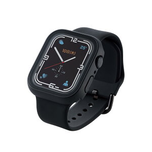 ELECOM�i�G���R���j �A�b�v���E�H�b�` �J�o�[ �P�[�X Series 7 [ 45mm ] �t���J�o�[ �n�C�u���b�h �����K���X �d�x10H �S�ʕی� �t�� ���� �w��h�~ ���f���ԍ�[ A2474 ��] �u���b�N AW-21AFCGBK