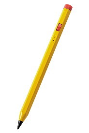 ELECOM（エレコム） iPad用 タッチペン スタイラスペン 充電式 USB Type-C 充電 傾き感知 誤作動防止 磁気吸着 ペン先2mm スリム 六角鉛筆型 ペン先交換可 イエロー P-TPACAPEN01YL