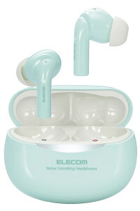 ELECOM(エレコム) ワイヤレスイヤホン Bluetooth ノイズキャンセリング 耳せん機能 低遅延 外音モード Type-C 充電 【 スマホ タブレット パソコン 各種対応 】 グリーン LBT-TWS15GN