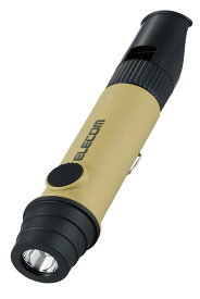 ELECOM（エレコム） 懐中電灯 LEDライト ランタン 災害救助笛 小型 電池式 単4電池 防水・防塵 IP44 防災 笛 フェーズフリー ベージュ DE-KD03BE