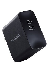 ELECOM（エレコム） ノートパソコン 充電器 PD 65W タイプC ×2 【 MacBook Pro / Air レノボ Dell HP NEC iPad iPhone Android 各種対応 】 ブラック ACDC-PD4570BK