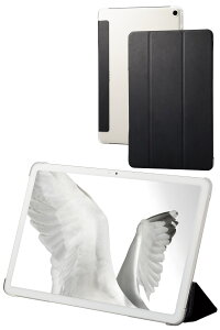 ELECOM(エレコム) Google Pixel Tablet 2023 用 ケース ソフトレザー カバー フラップ マグネット開閉 ベルト開閉 スタンド機能 2アングル 薄型 軽量 背面クリア ブラック TB-P231WV3BK