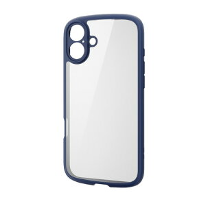 ELECOM�i�G���R���jiPhone 16 Plus �P�[�X �n�C�u���b�h �J�o�[ �Ռ��z�� �y�� ���^ �J���������Y�ی�݌v �X�g���b�v�z�[���t �d�x5H TOUGH SLIM LITE �Ɍ��ی� �l�C�r�[ PM-A24BTSLFCKNV