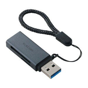 ELECOM(エレコム)USB-A カードリーダー 2in1 SD / microSD 高速転送 USB3.2 Gen1 軽量 コンパクト Windows Mac 対応 ブラック MR3-D20BK