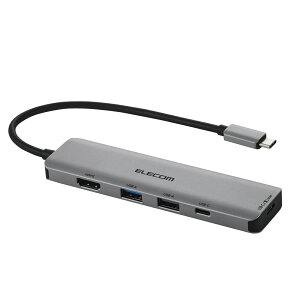 ELECOMiGRjUSB Type-C hbLOXe[V 5-in-1 4K HDMI PD[d MacBook Pro / Air ȂPCΉ Vo[ DST-050BP1SV