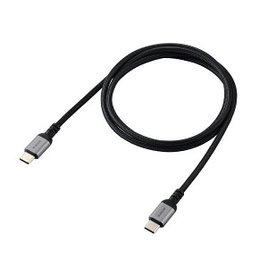 ELECOM�i�G���R���j USB Type-C �P�[�u�� ( C to C ) 1m PD 100W �}���[�d �i�C�������b�V�� �y Type C �|�[�g���� MacBook iPhone Android Galaxy Pixel iPad ���Ή� �z �u���b�N MPA-CC5PAN10BK
