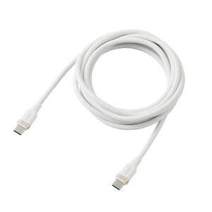 ELECOM�i�G���R���j USB Type-C �P�[�u�� ( C to C ) 2m PD 100W �}���[�d �V���R���f�� �y Type C �|�[�g���� MacBook iPhone Android Galaxy Pixel iPad ���Ή� �z �z���C�g MPA-CC5PSSA20WH